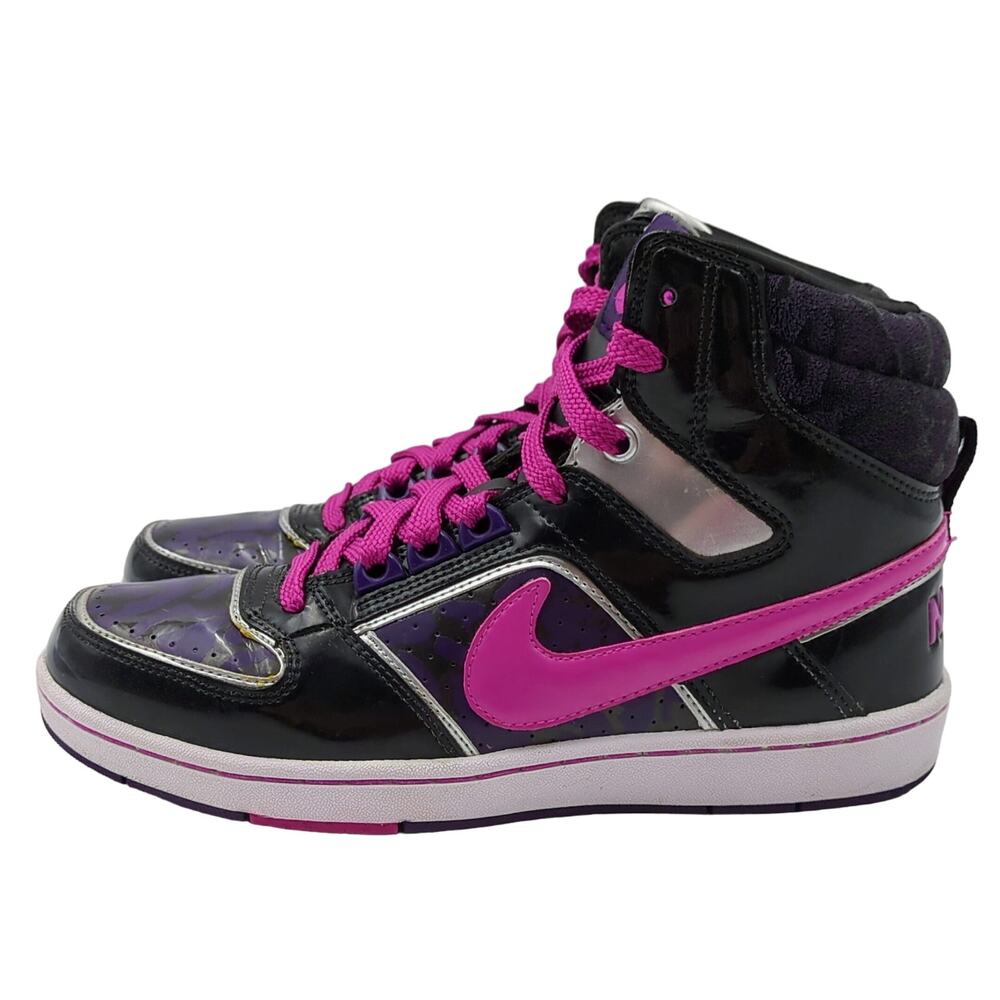 Nike Black and Pink High-Top Sneakers